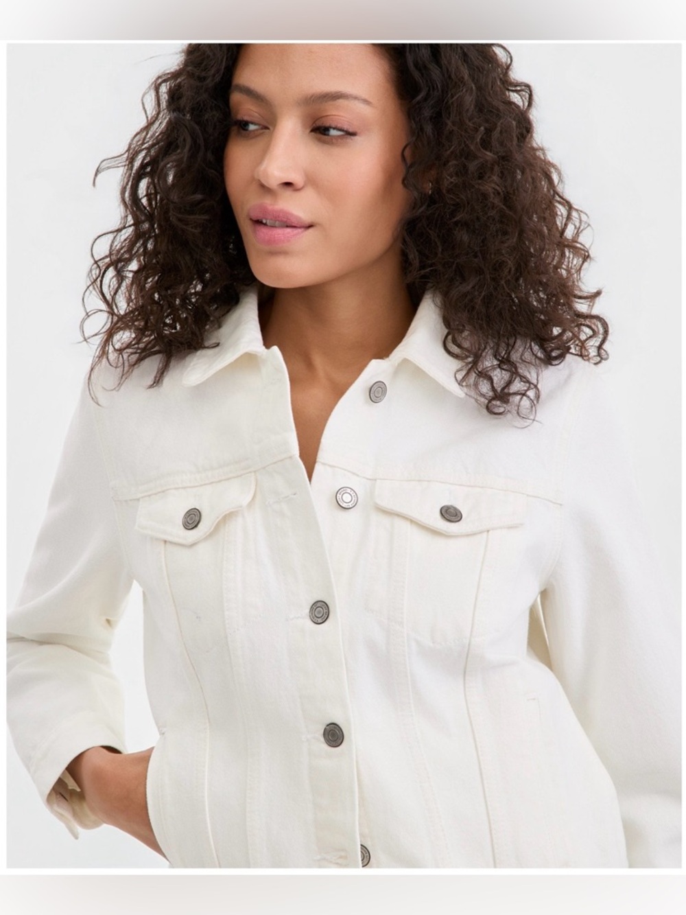 Lucky Brand White Denim Jean Jacket